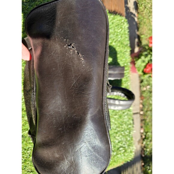 Vtg Walt Disney World Large Rucksack Backpack Brown Faux Leather 3 Pockets - Picture 12 of 16